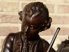 Napoleon III style Sculpture of Mozart by Marcel Debut  in patinated bronze, France 1880