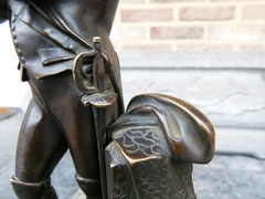 Sculpture of Napoleon in patinated bronze, France 1880