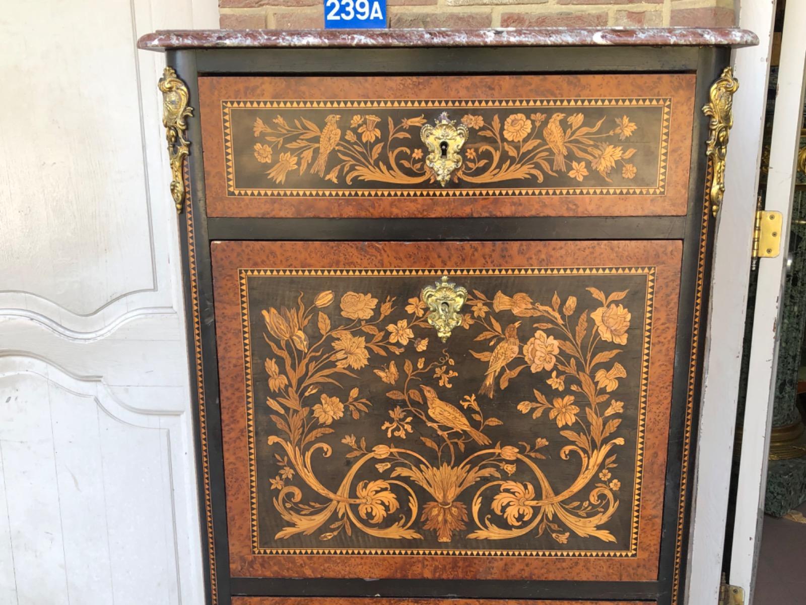 Secretary in Napoleon III style with nice quality of marquetry 