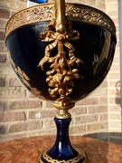 style Sévres centerpiece in gilded bronze and Sévres porcelain, France 1920