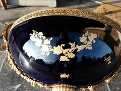 style Sévres centerpiece in gilded bronze and Sévres porcelain, France 1920