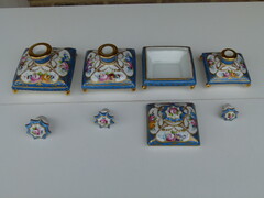 style Sévres set of 4 perfume bottle by Le Tallec in porcelain, France 1920