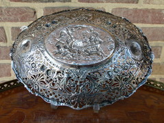 style Silver plate with a hunting scene 275gram in silver 830, Germany 1900