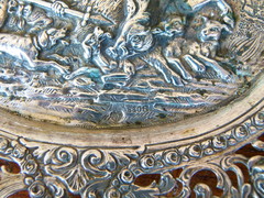 style Silver plate with a hunting scene 275gram in silver 830, Germany 1900