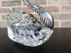 style Sugar pot in the model of a swan in silver 835 and crystal, Germany 1920