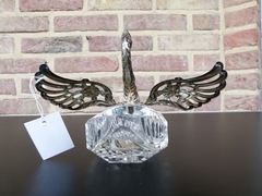 style Sugar pot in the model of a swan in silver 835 and crystal, Germany 1920