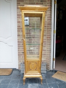 Transition style Gilded 4 sides cabinet vitrine  in gilded wood, Belgium 1900