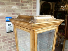 Transition style Gilded 4 sides cabinet vitrine  in gilded wood, Belgium 1900