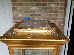 Transition style Gilded 4 sides cabinet vitrine  in gilded wood, Belgium 1900