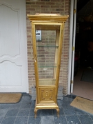 Transition style Gilded 4 sides cabinet vitrine  in gilded wood, Belgium 1900