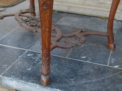 Transition style Server table in carved oak, Belgium,Liége 1920