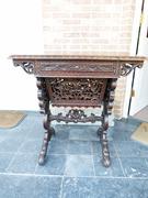 style Travailleuse lady desk in carved asiatique wood 1900