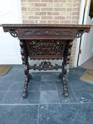 style Travailleuse lady desk in carved asiatique wood 1900