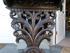 style Travailleuse lady desk in carved asiatique wood 1900