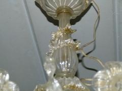 Venitian style Murano chandelier with 6 lights in glass, Italy 1930