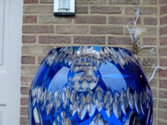 style VSL Val Saint Lambert vase signed by Xavier Crespo number 170/200 in crystal , Belgium,Liége