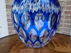 style VSL Val Saint Lambert vase signed by Xavier Crespo number 170/200 in crystal , Belgium,Liége